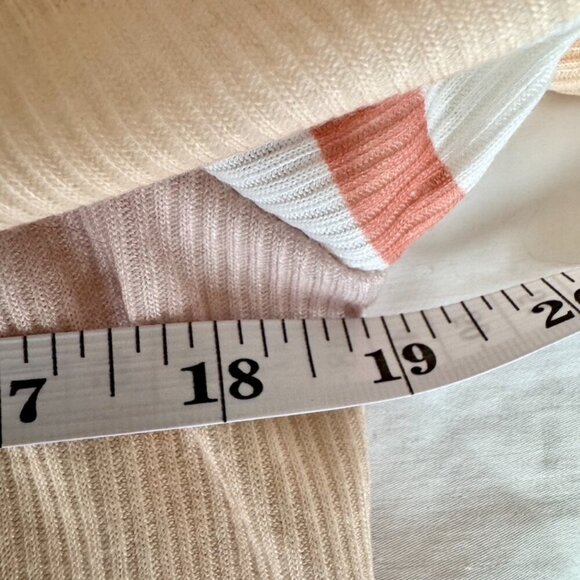 BooHoo Peach Striped Off the Shoulder Long Sleeved Top - Picture 7 of 8